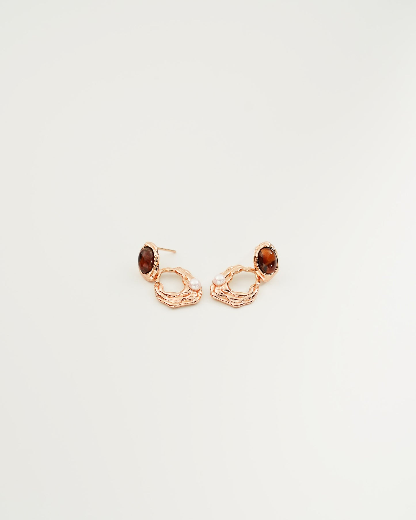 Aurora Gemstone Pearl Earrings, side view