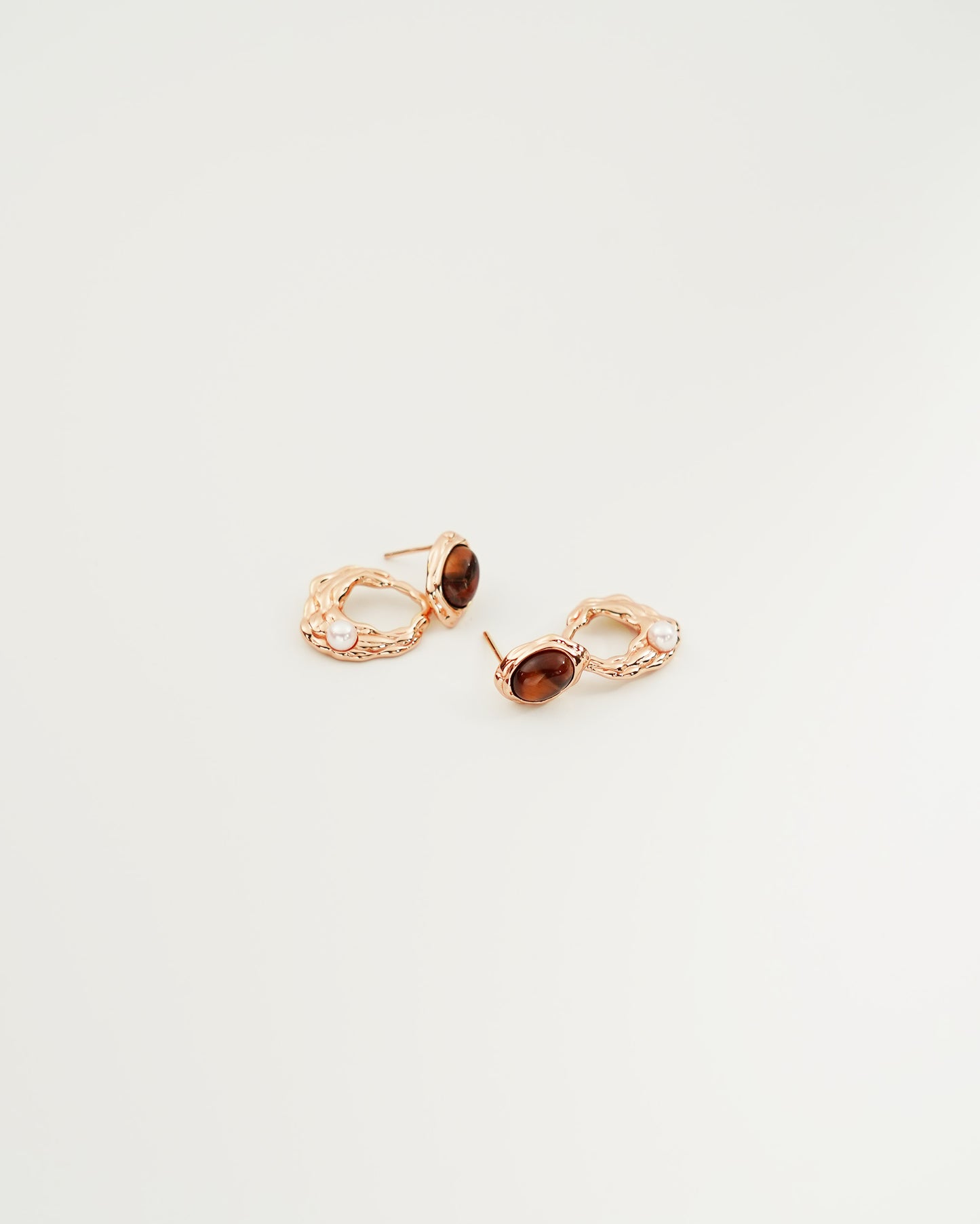 Aurora Gemstone Pearl Earrings, side view