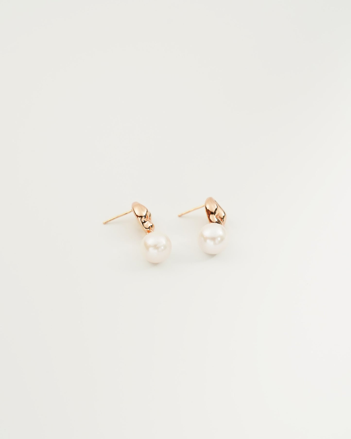 Sculptural Baroque Pearl Drop Earrings, side view