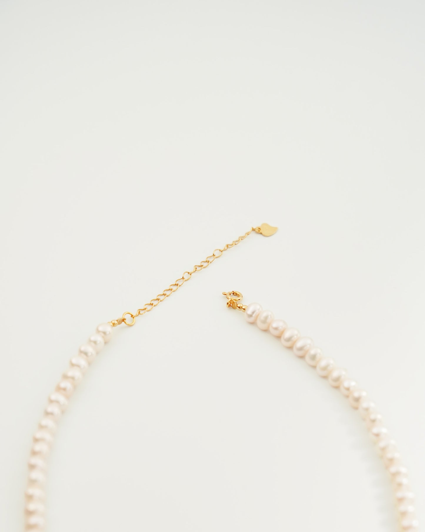 Irregular Silver Bead Pearl Necklace, back view
