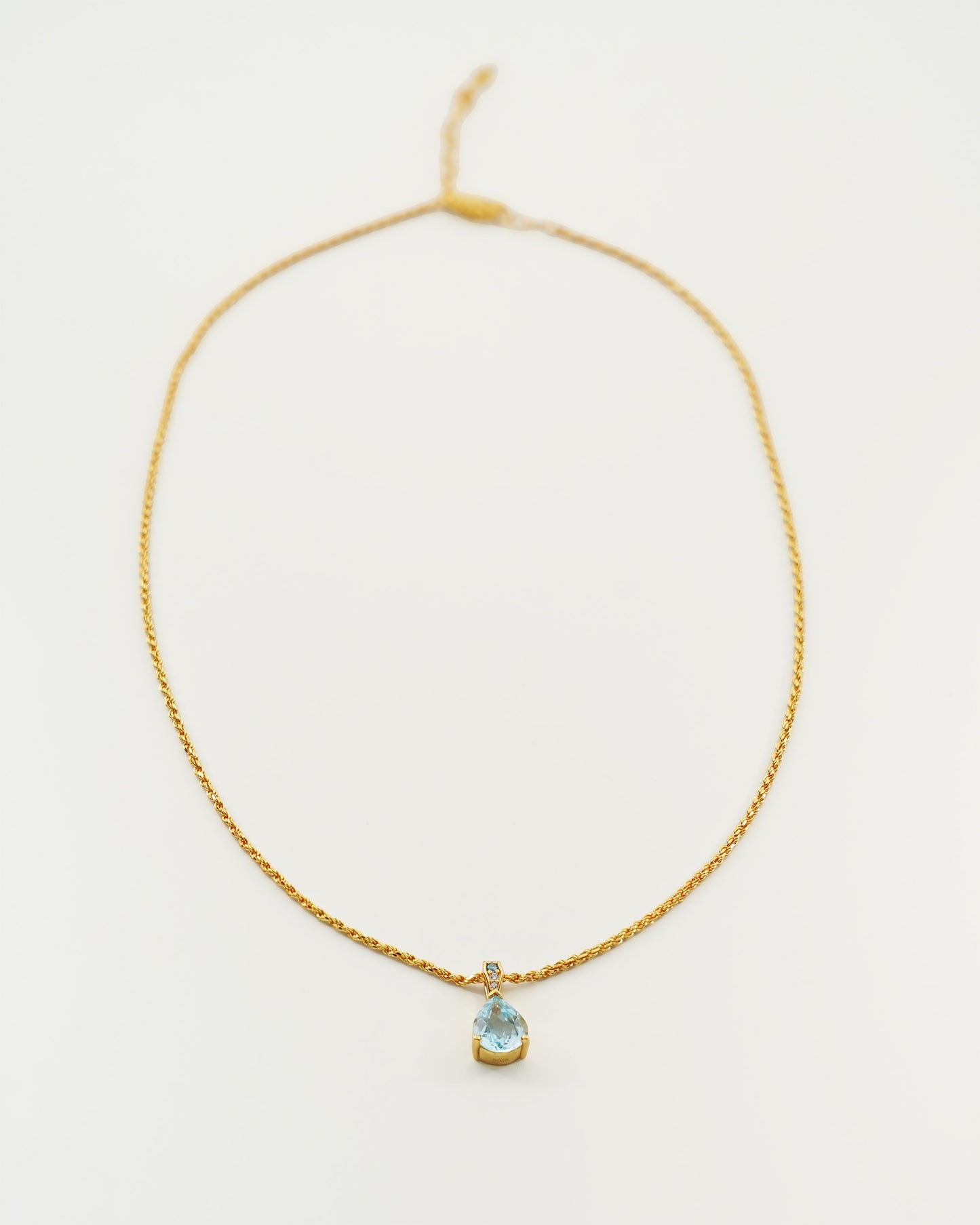 Teardrop Sky Blue Topaz Pendant Necklace