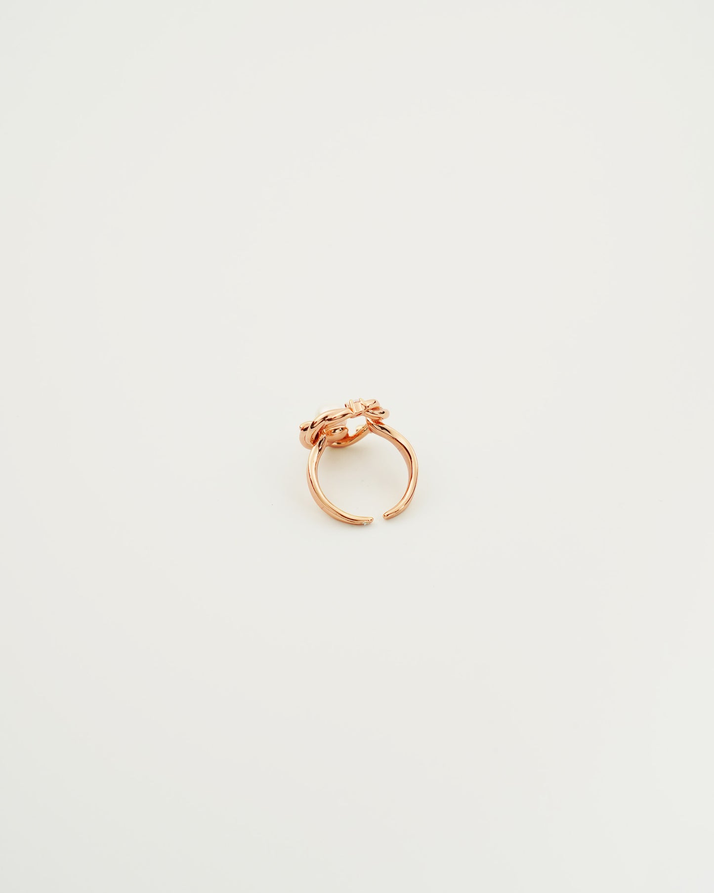 Knot Pearl Ring, back view