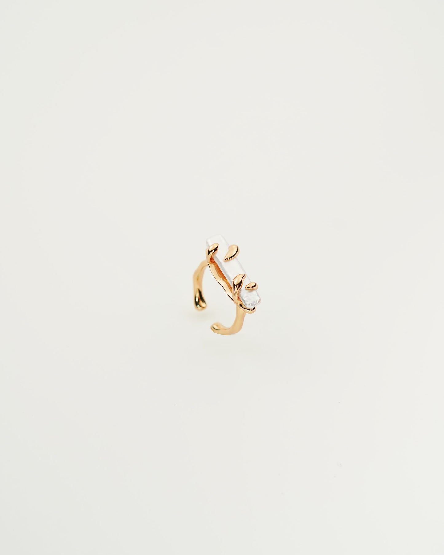 Enlaced Baroque Pearl Ring, top view