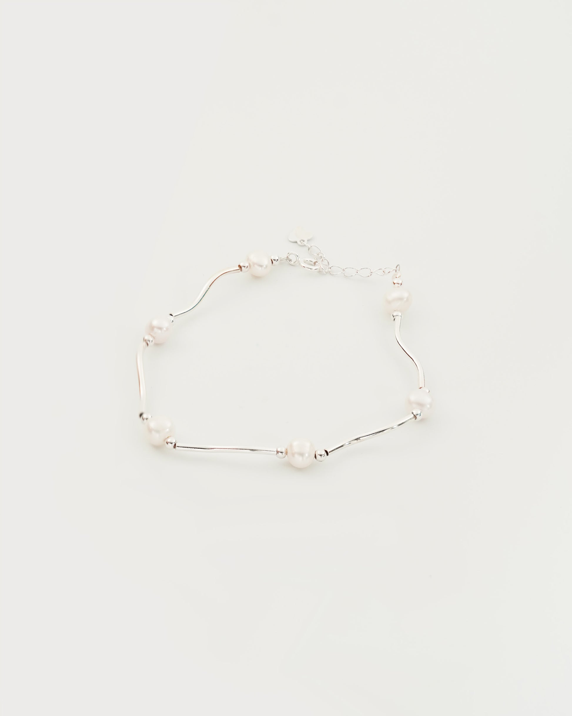 Wave Pearl Bracelet, top view