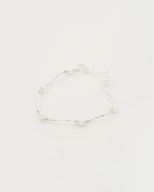 Wave Pearl Bracelet, top view