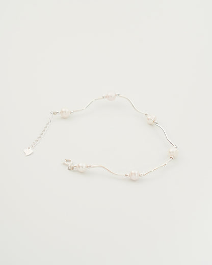 Wave Pearl Bracelet, side view