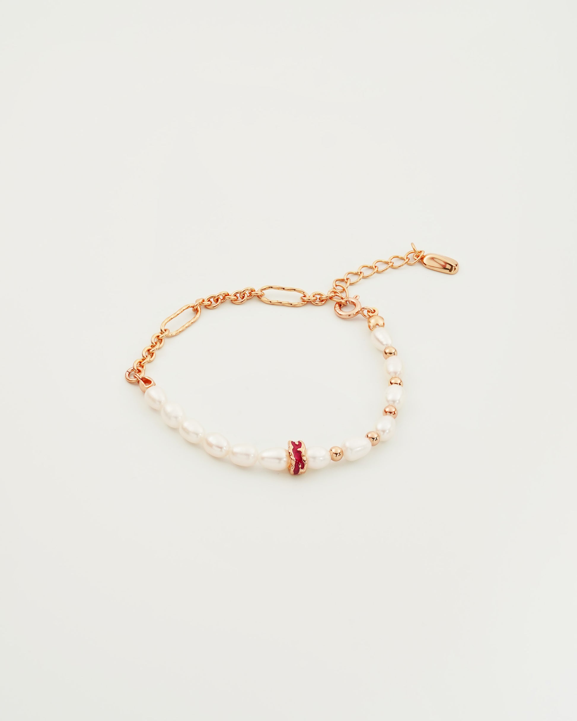 Enamel Pearl Bracelet, top view