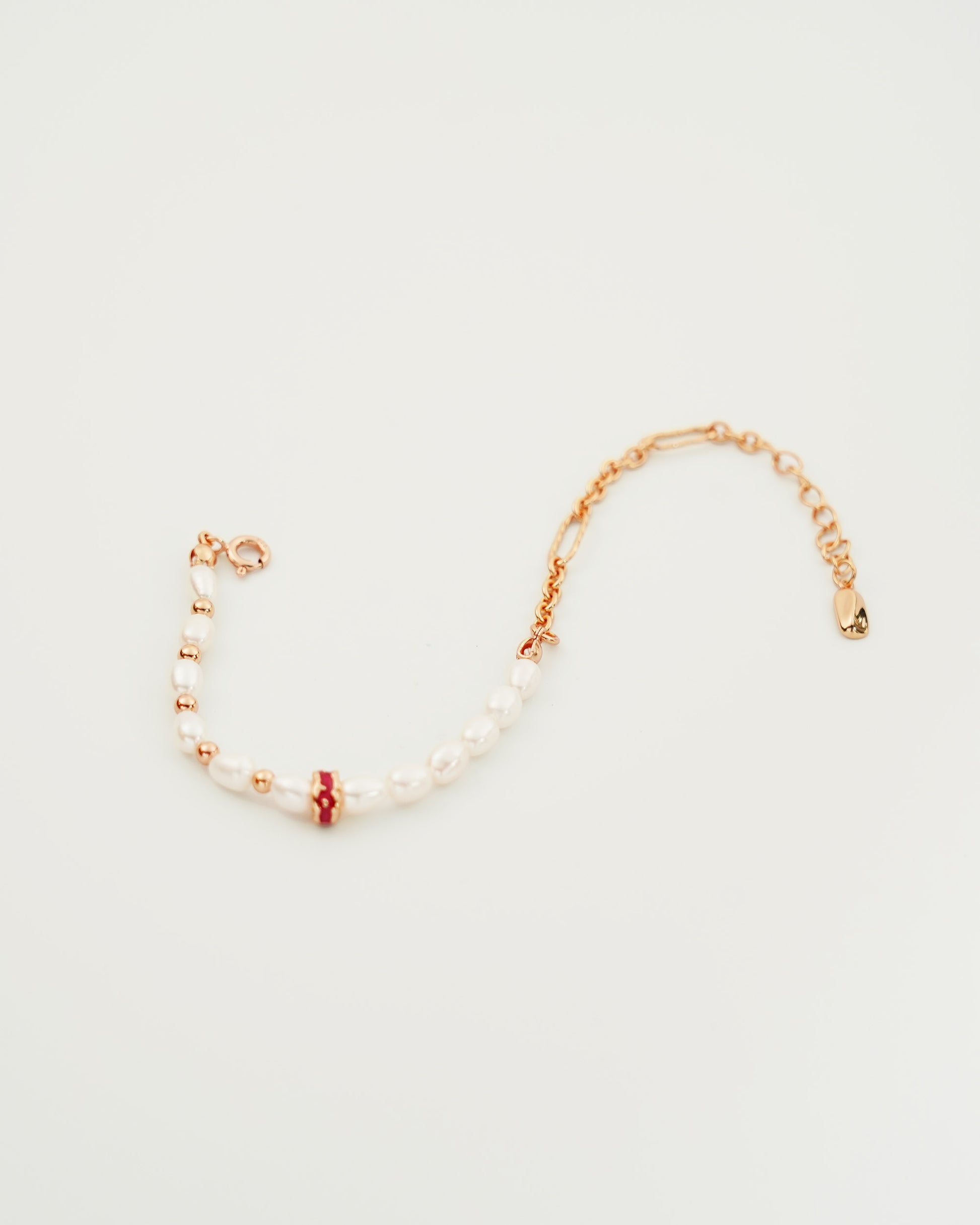 Enamel Pearl Bracelet, side view