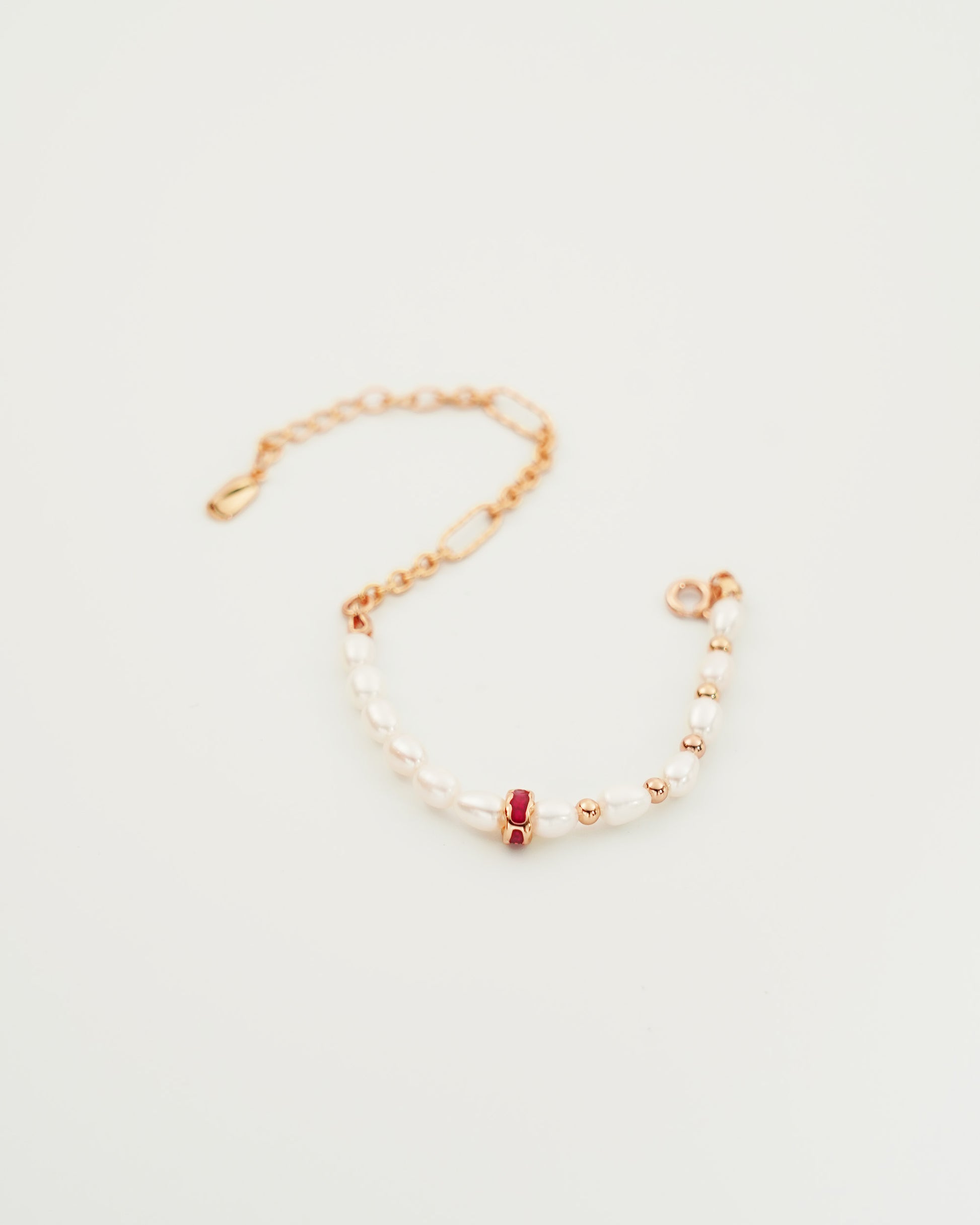 Enamel Pearl Bracelet, front view