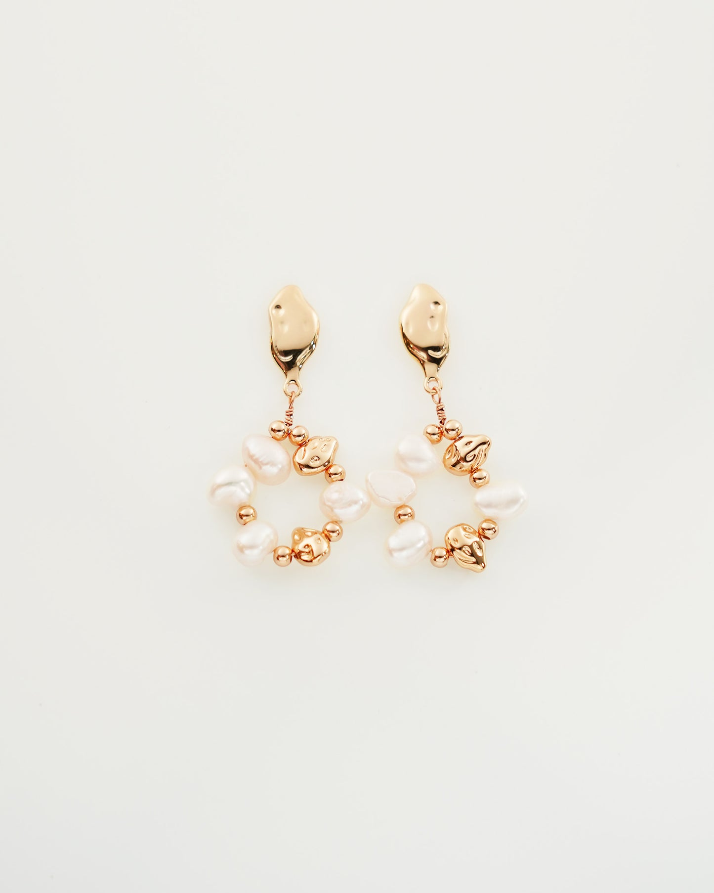 Essence Pearl Earrings, top view