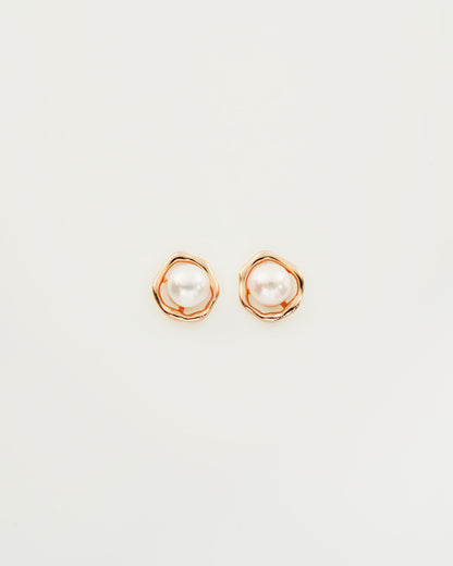 Essential Bold Pearl Studs, top view