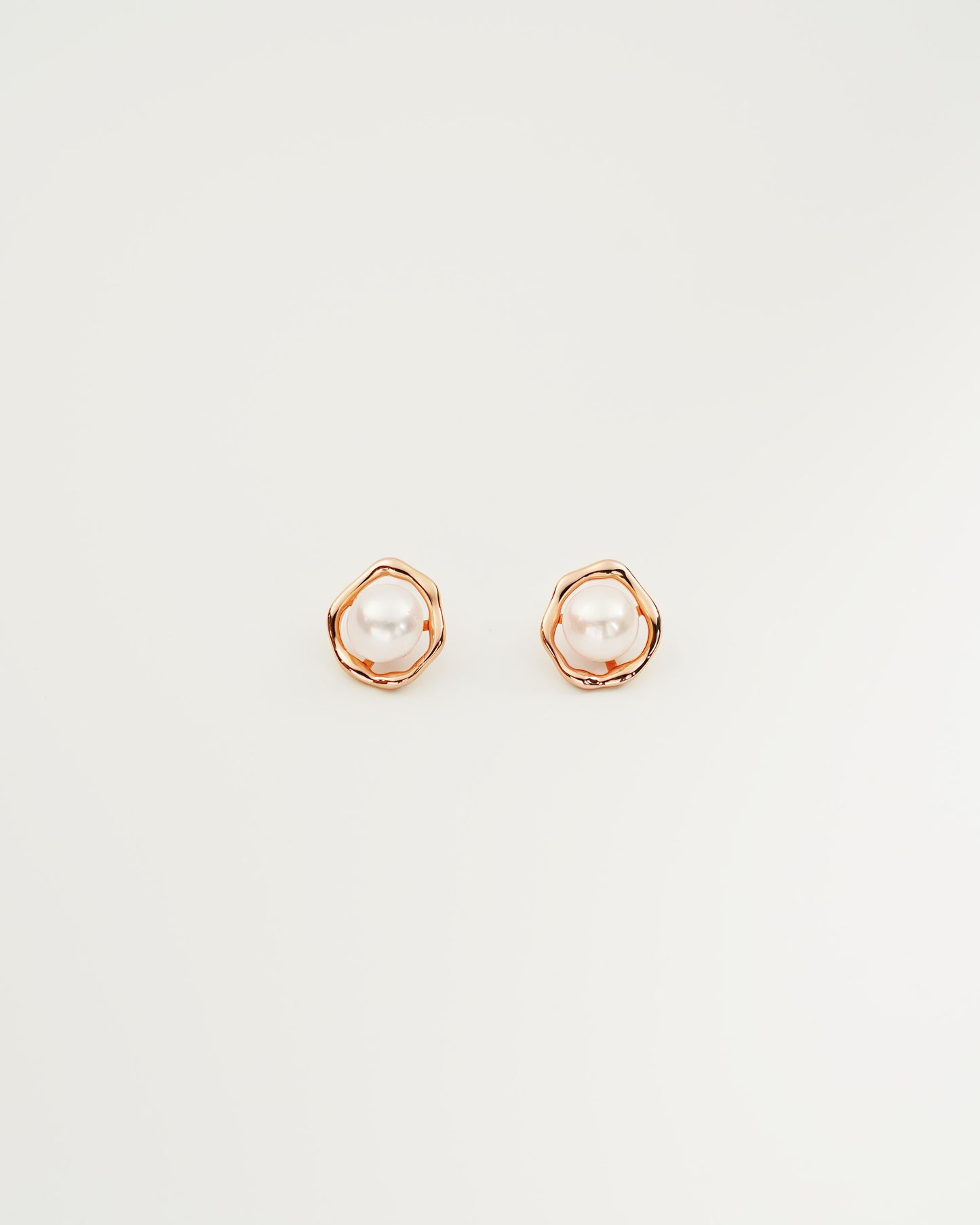 Essential Bold Pearl Studs, front view