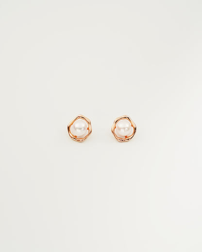 Essential Bold Pearl Studs, front view