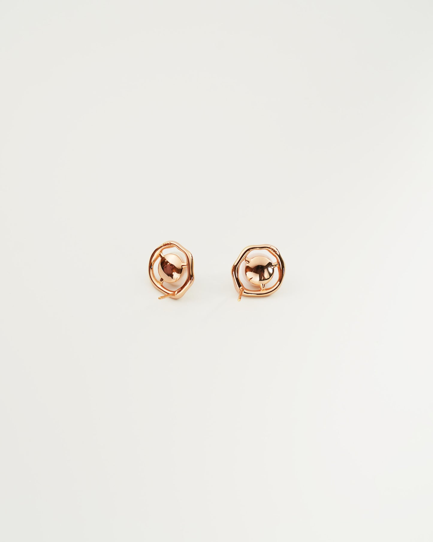 Essential Bold Pearl Studs, back view