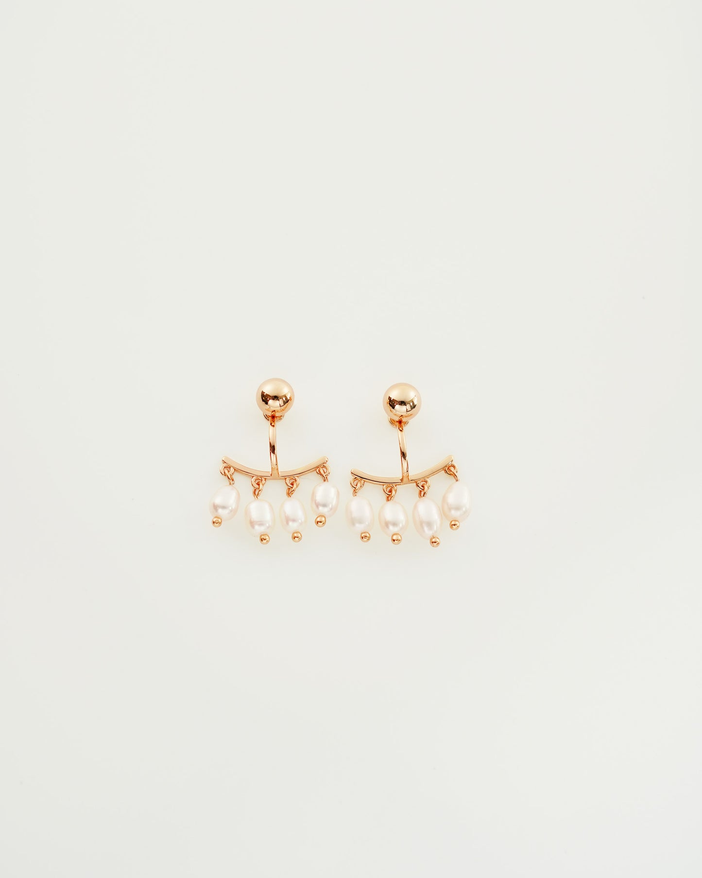 Quartet Mini Pearl Earrings, top view