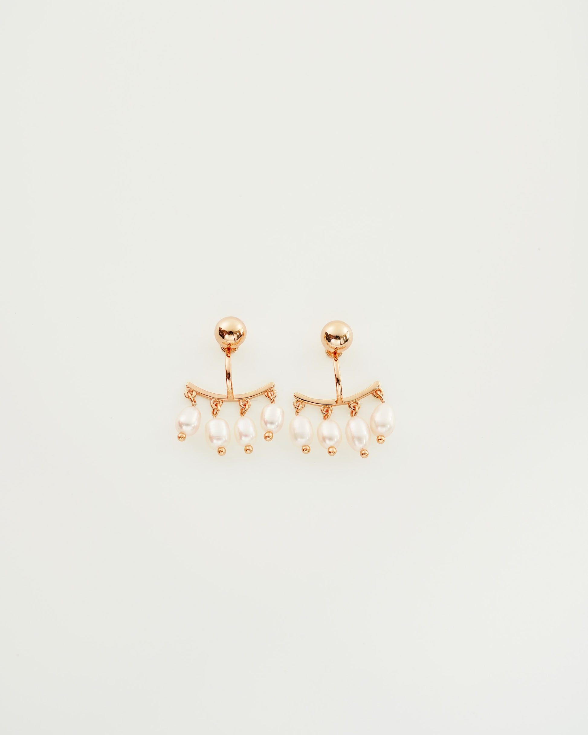 Quartet Mini Pearl Earrings, top view