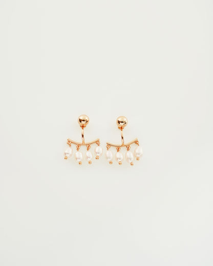 Quartet Mini Pearl Earrings, top view