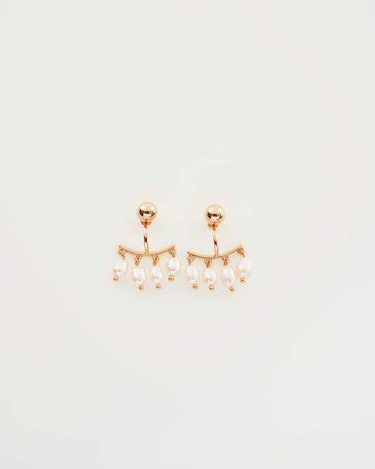 Quartet Mini Pearl Earrings, top view