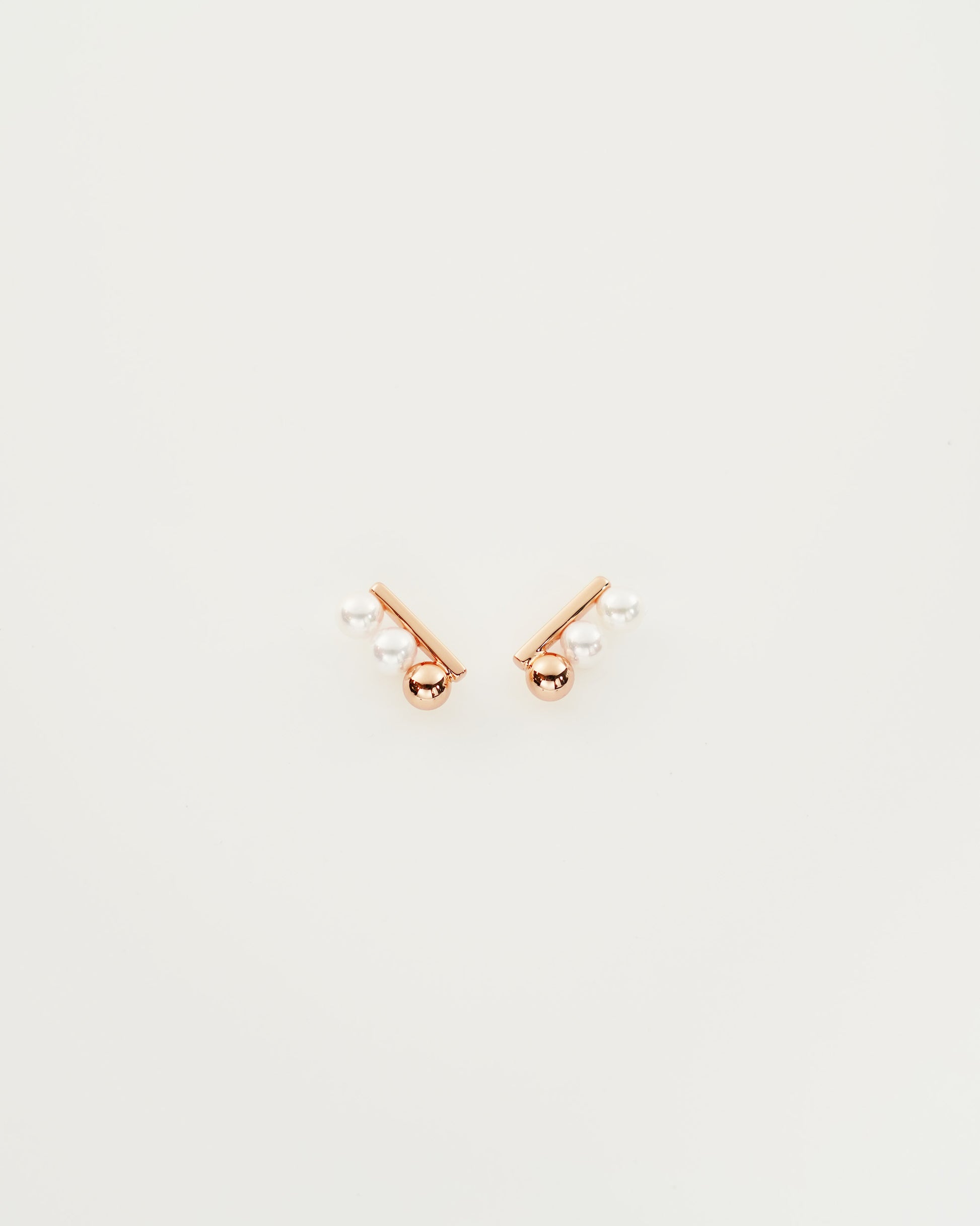 Shell Pearl Line Studs, top view