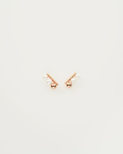 Shell Pearl Line Studs, top view