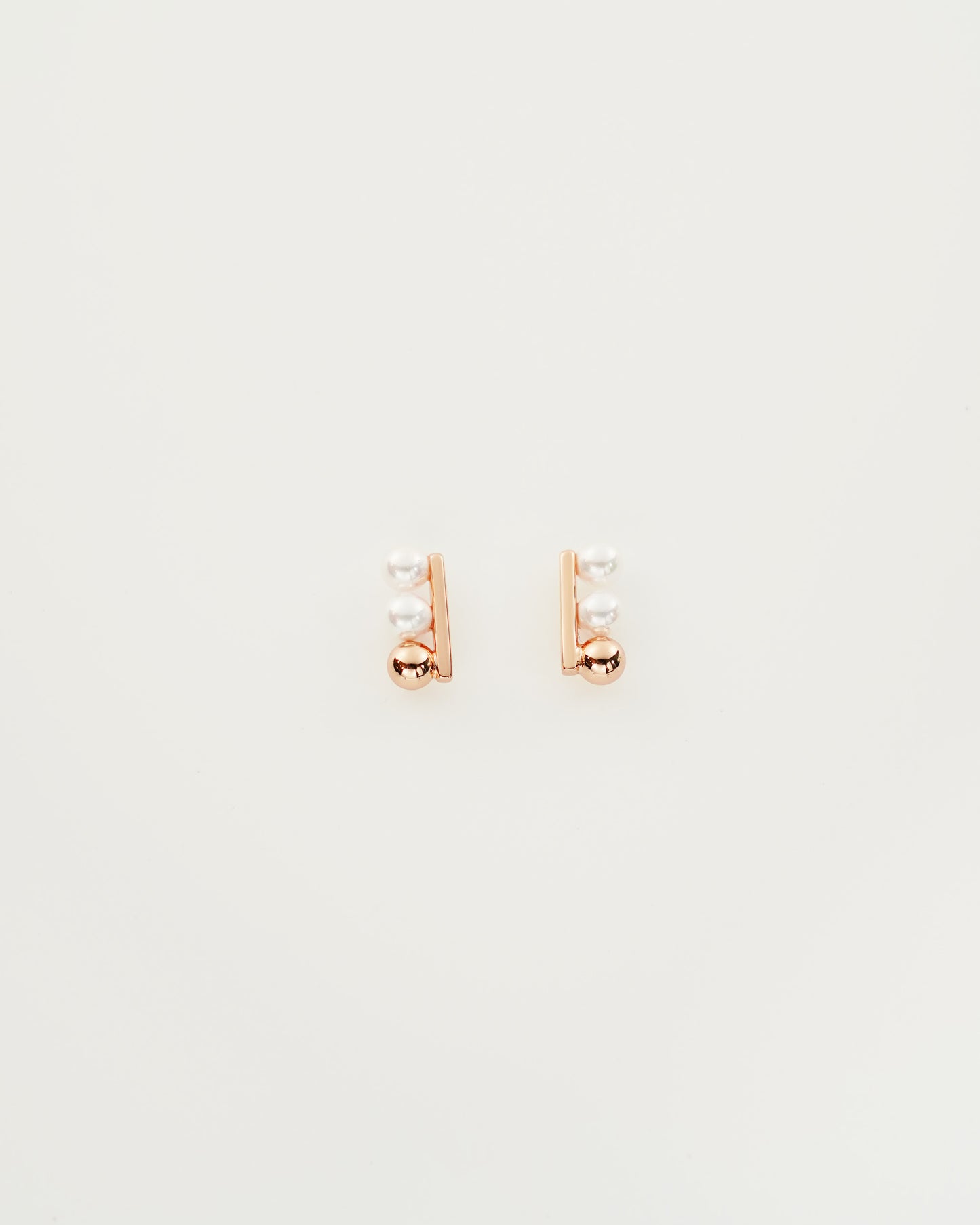 Shell Pearl Line Studs, top view