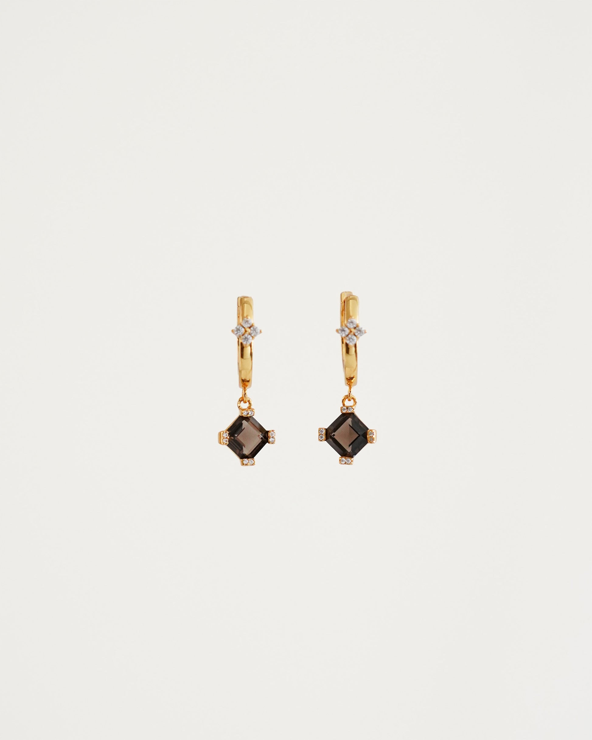 Smoky Quartz Drop Earrings - front view