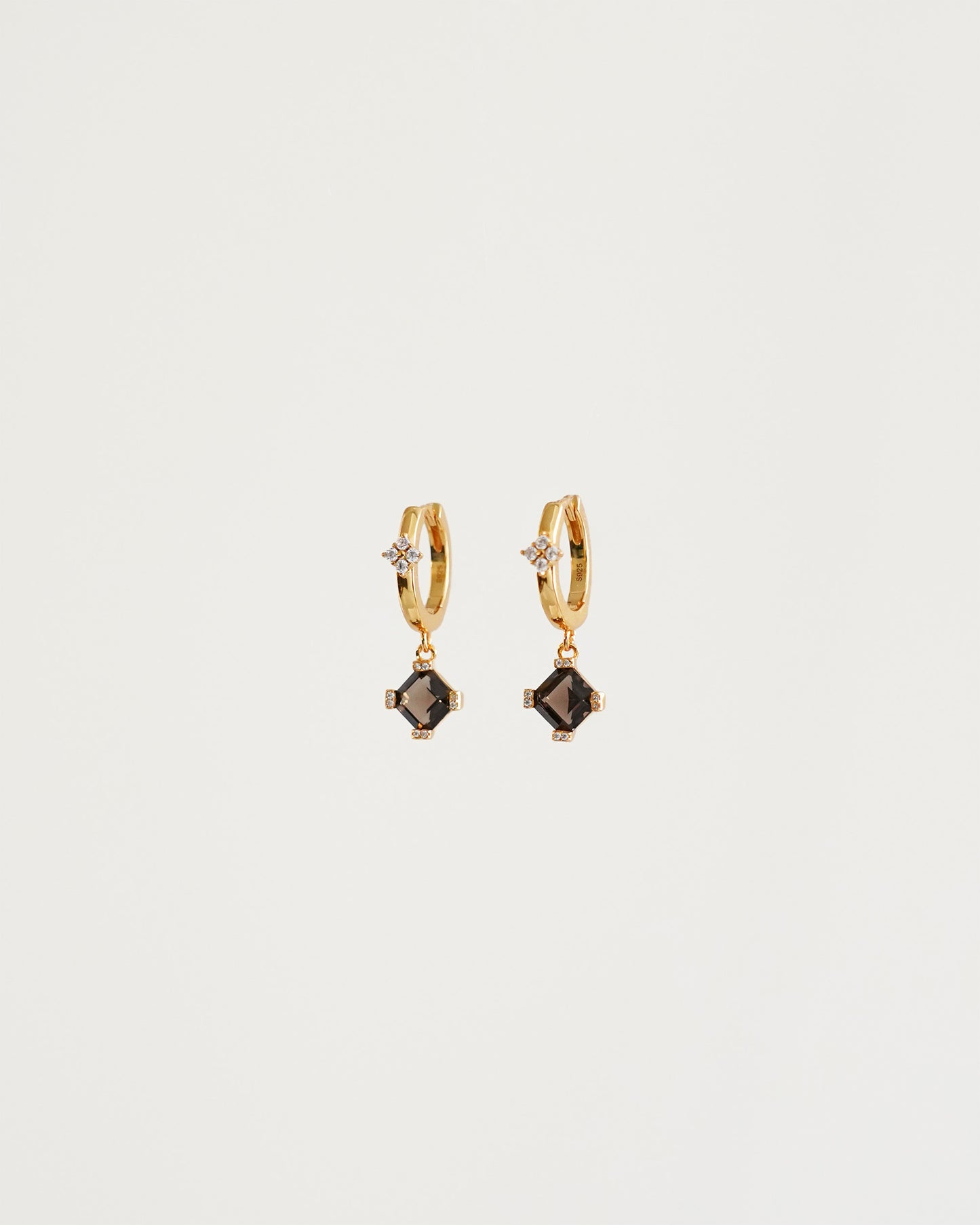 Smoky Quartz Drop Earrings - front view