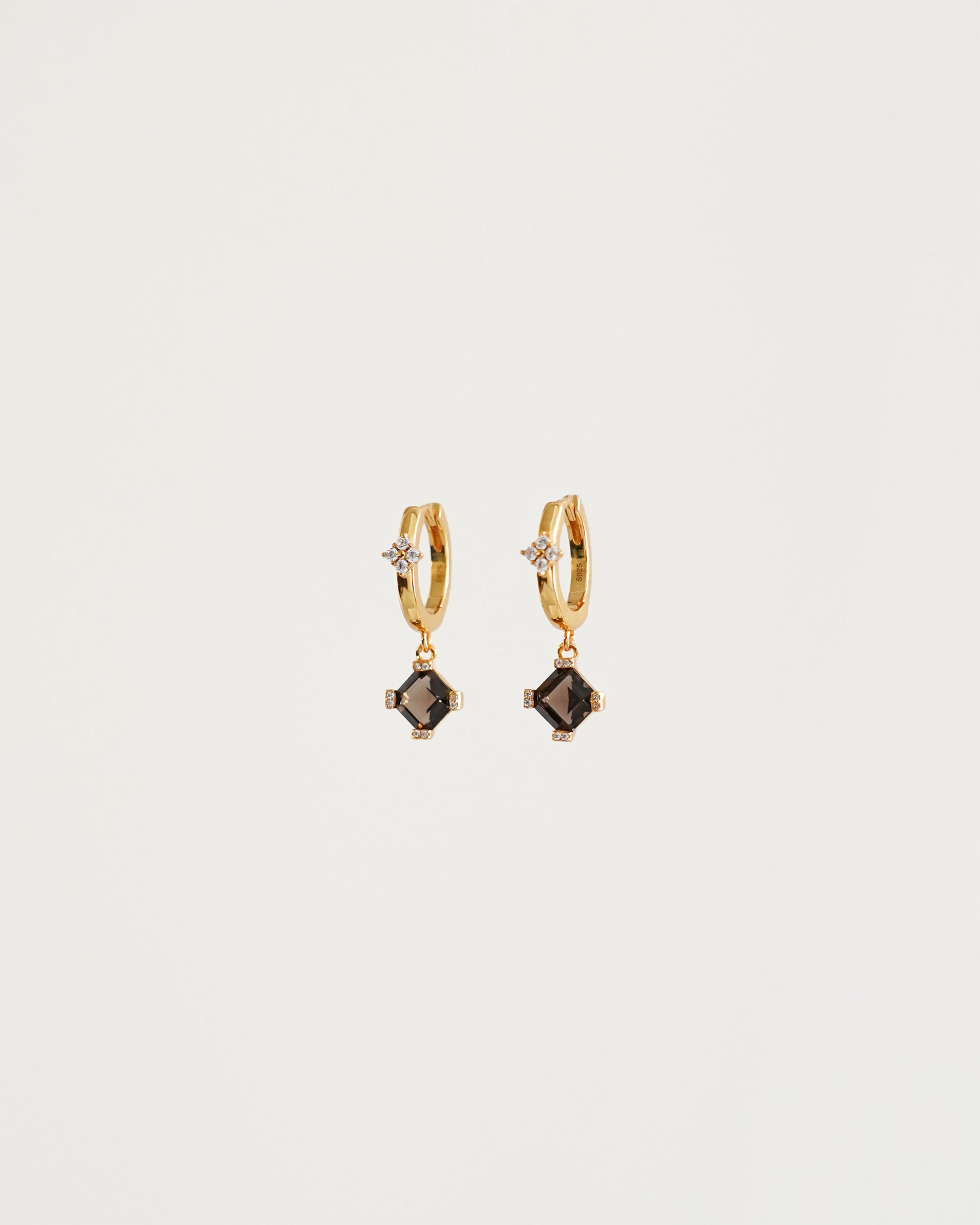 Smoky Quartz Drop Earrings - front view