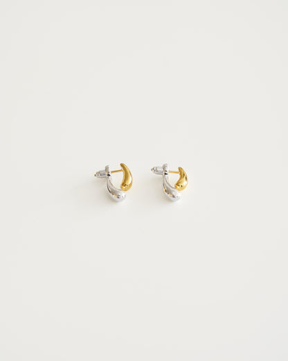 Double Teardrop Stud Earrings - side view