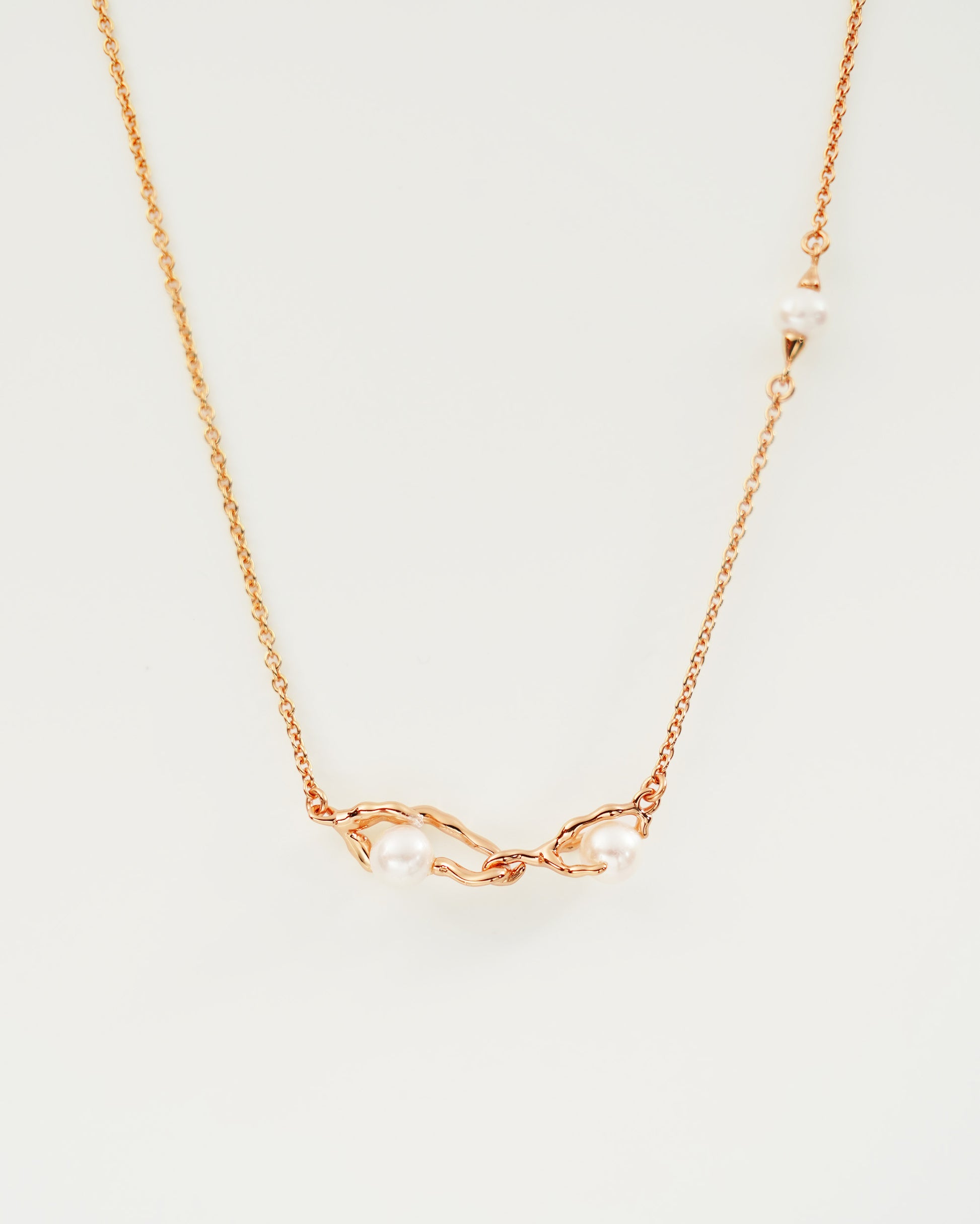 Flow Linked Pearl Choker, close-up view