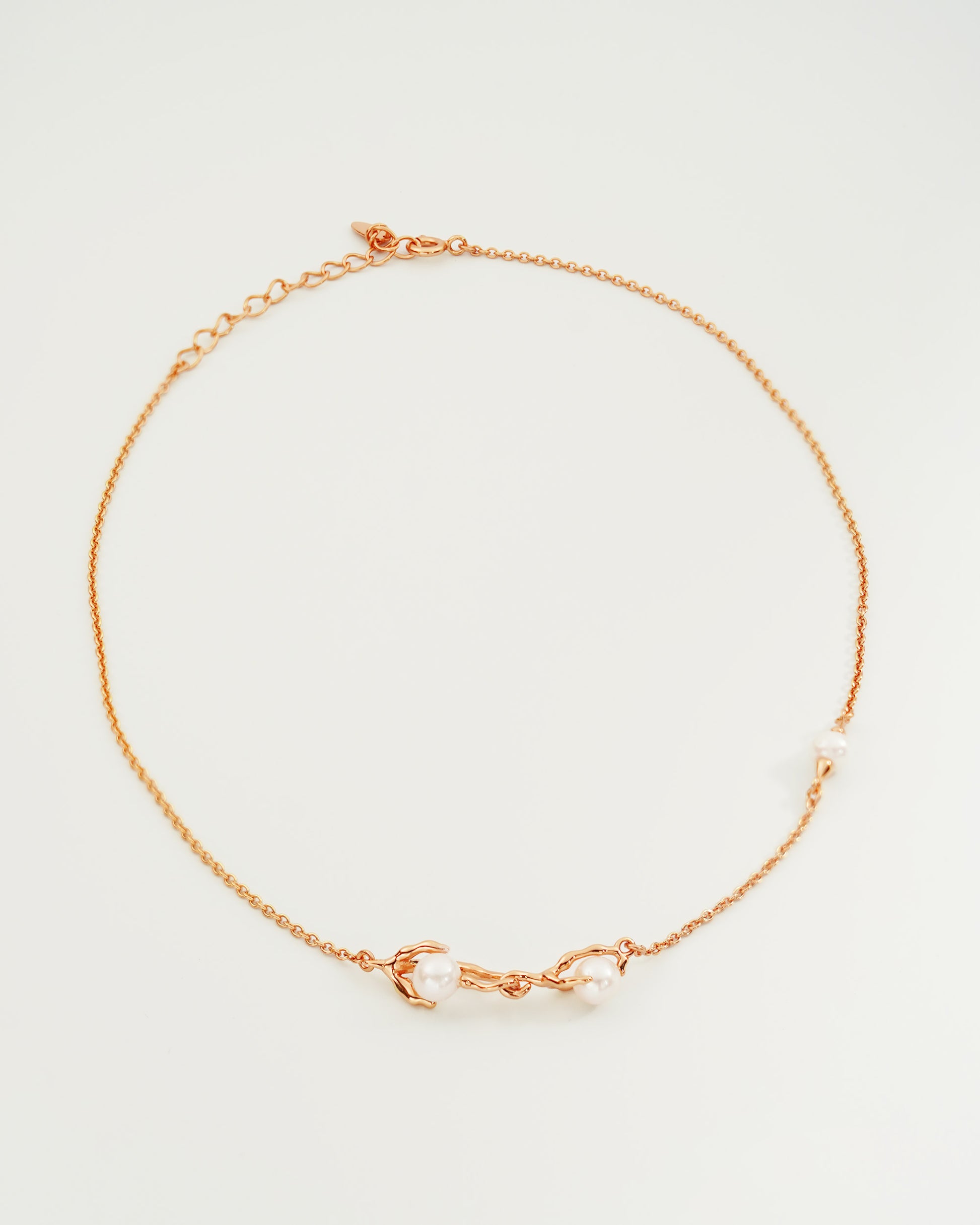 Flow Linked Pearl Choker, top view