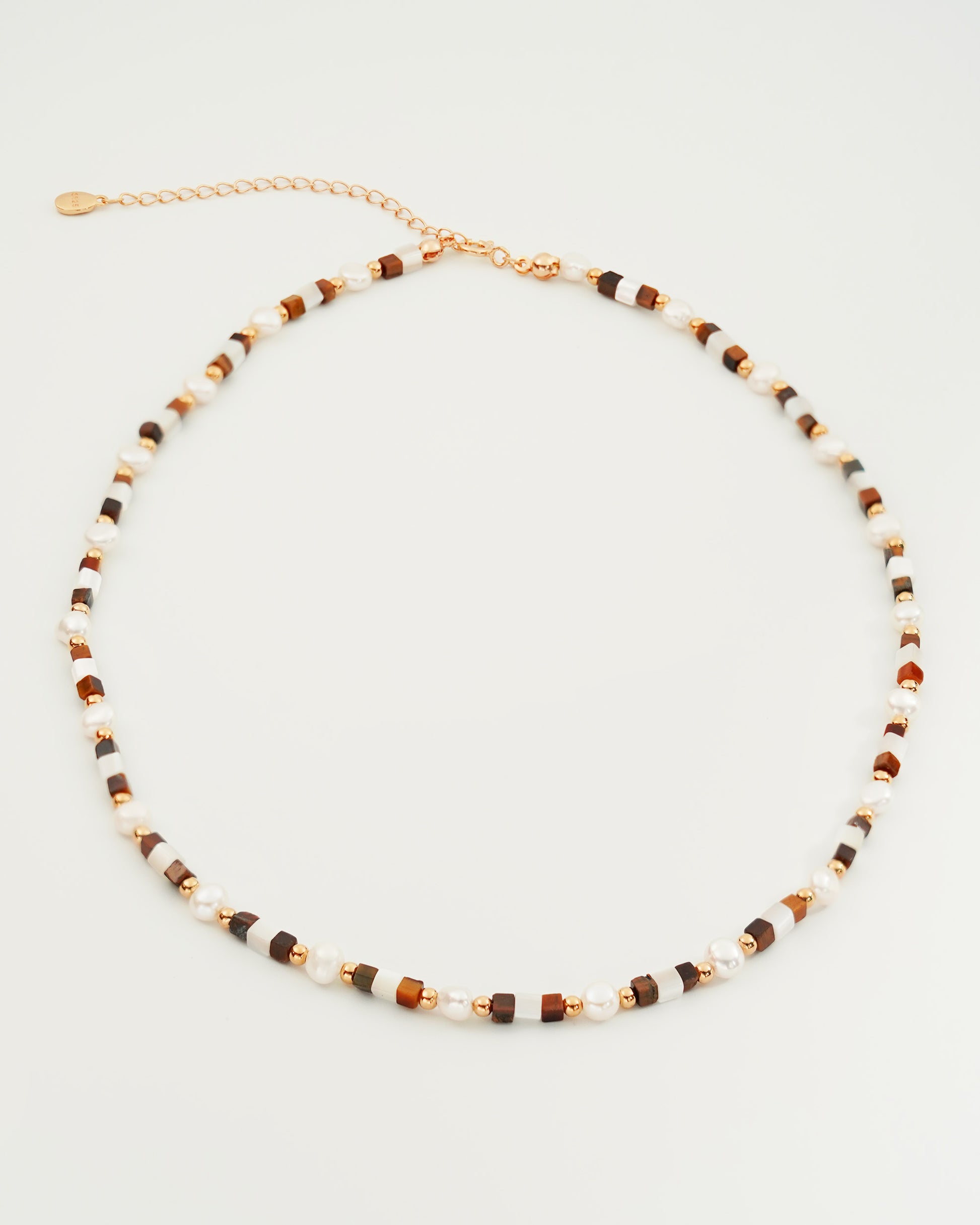 Gemstone and Pearl Beaded Choker, top view