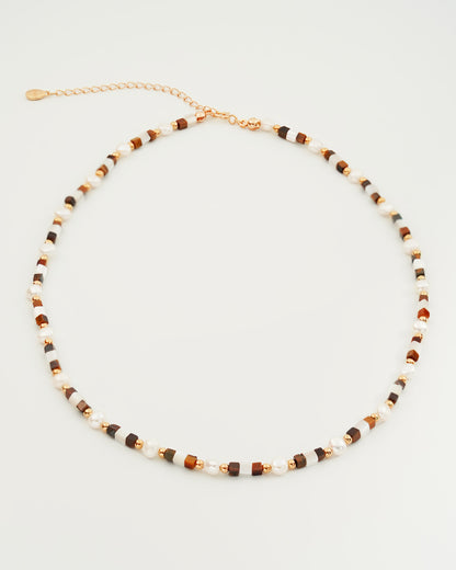 Gemstone and Pearl Beaded Choker, top view