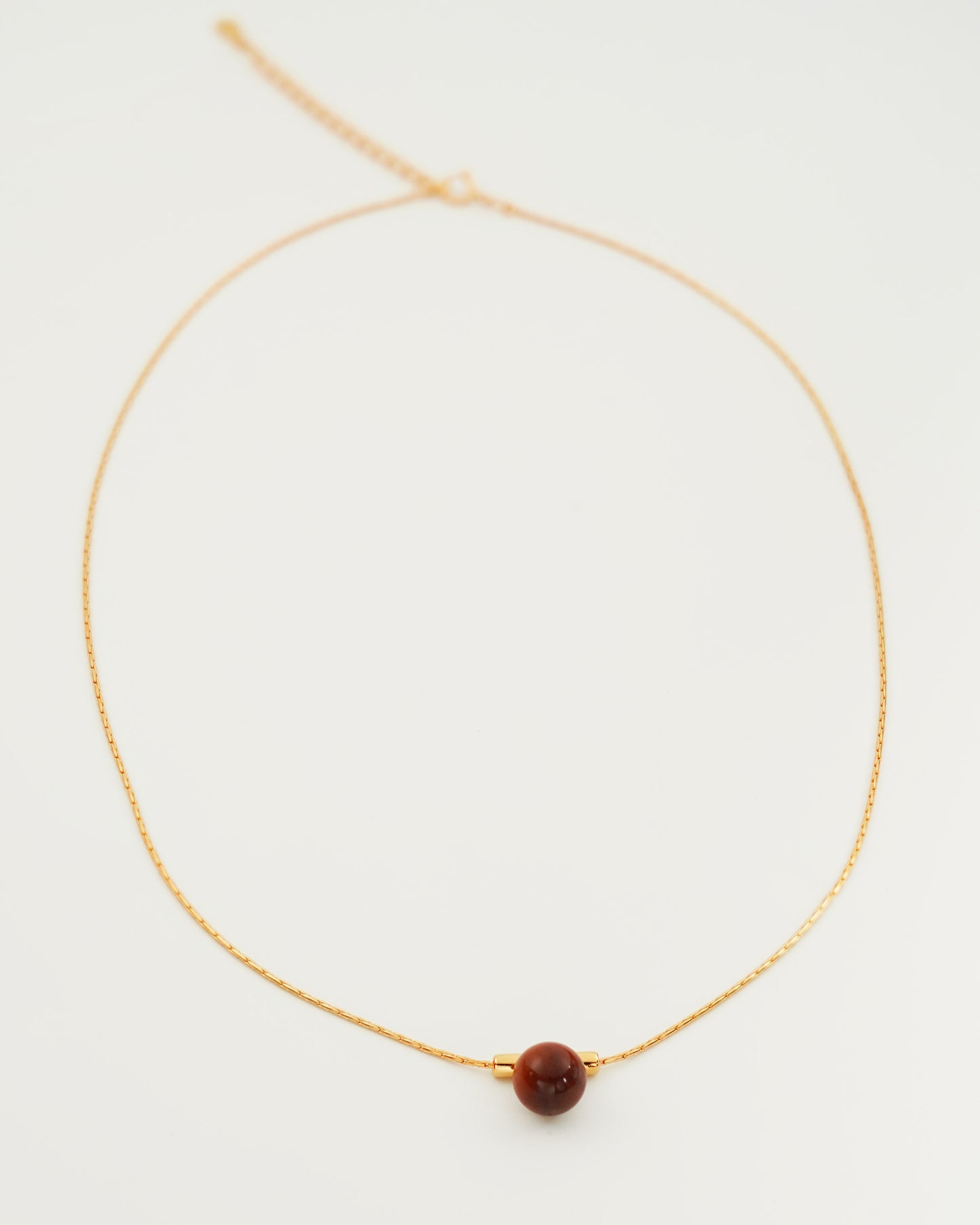 Single Gemstone Necklace in Gold, top view