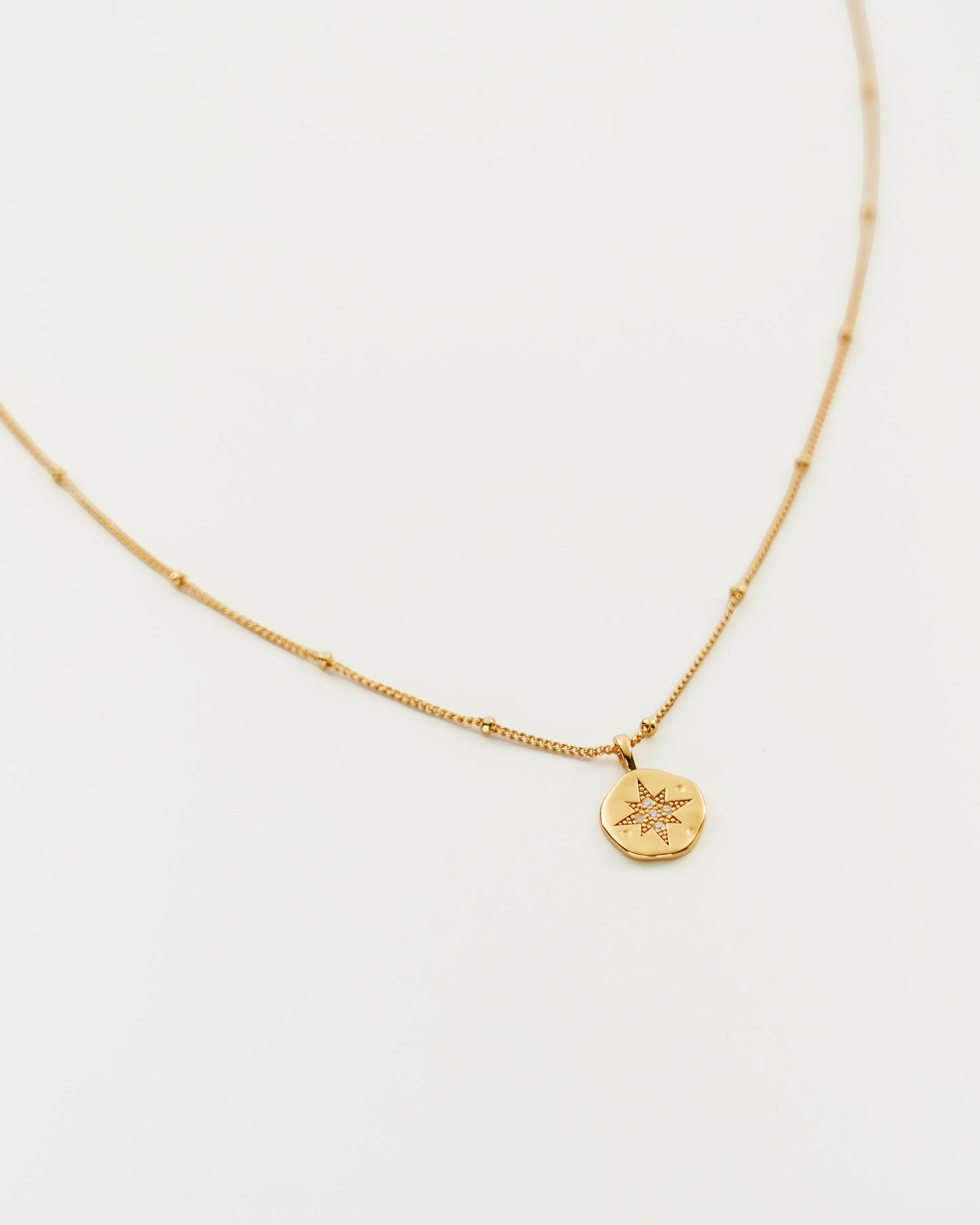 Dainty Star Pendant Necklace, side view