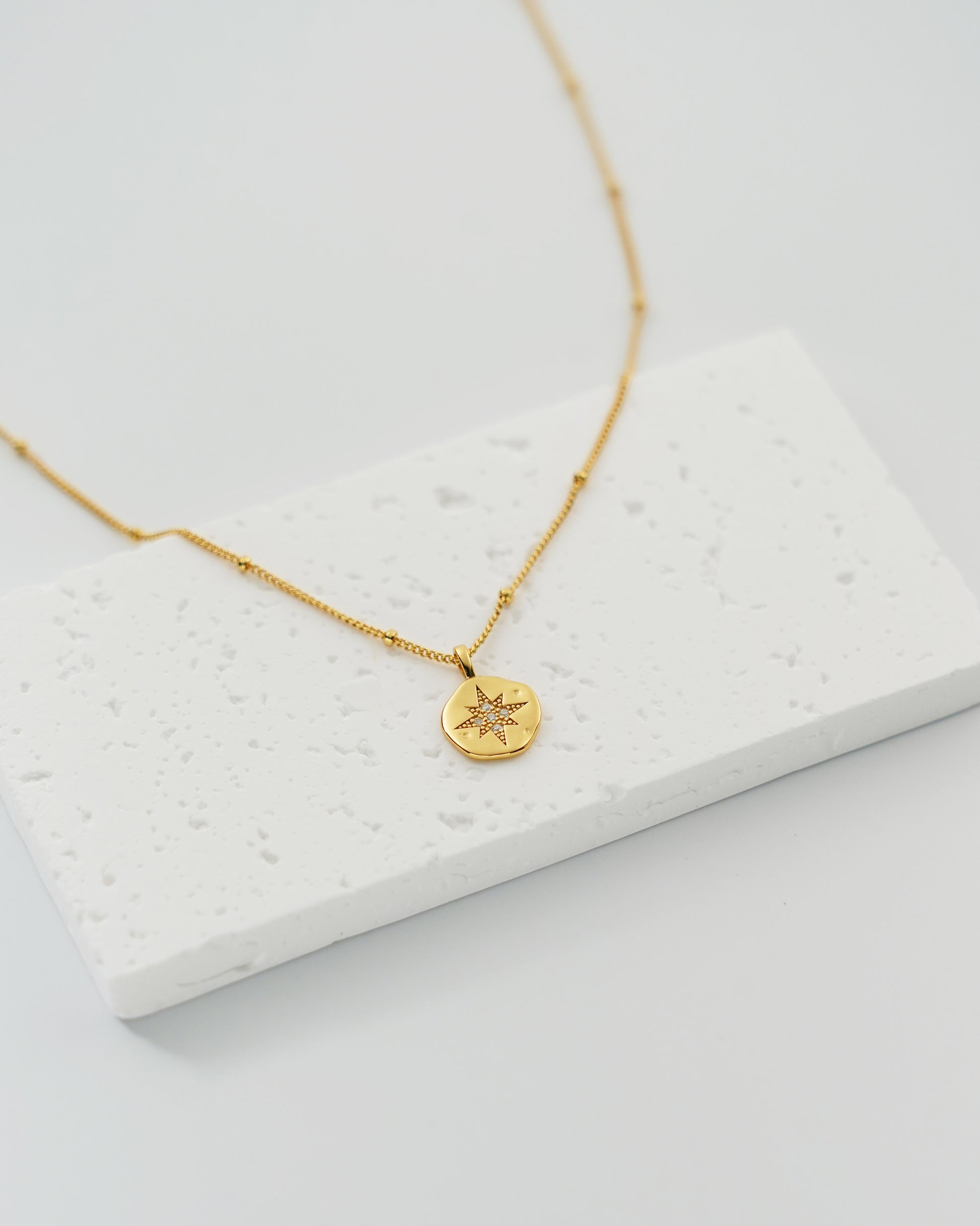 Dainty Star Pendant Necklace, side view