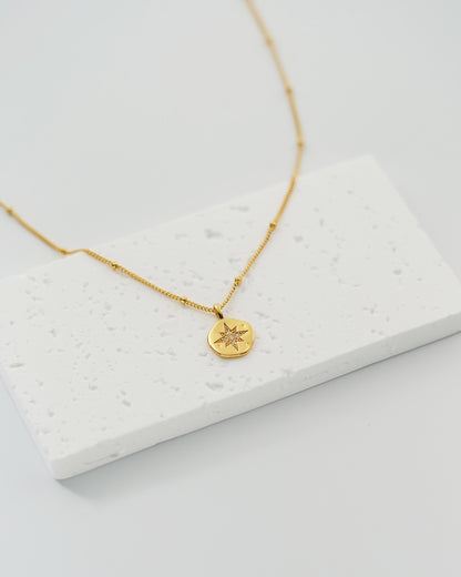 Dainty Star Pendant Necklace, side view