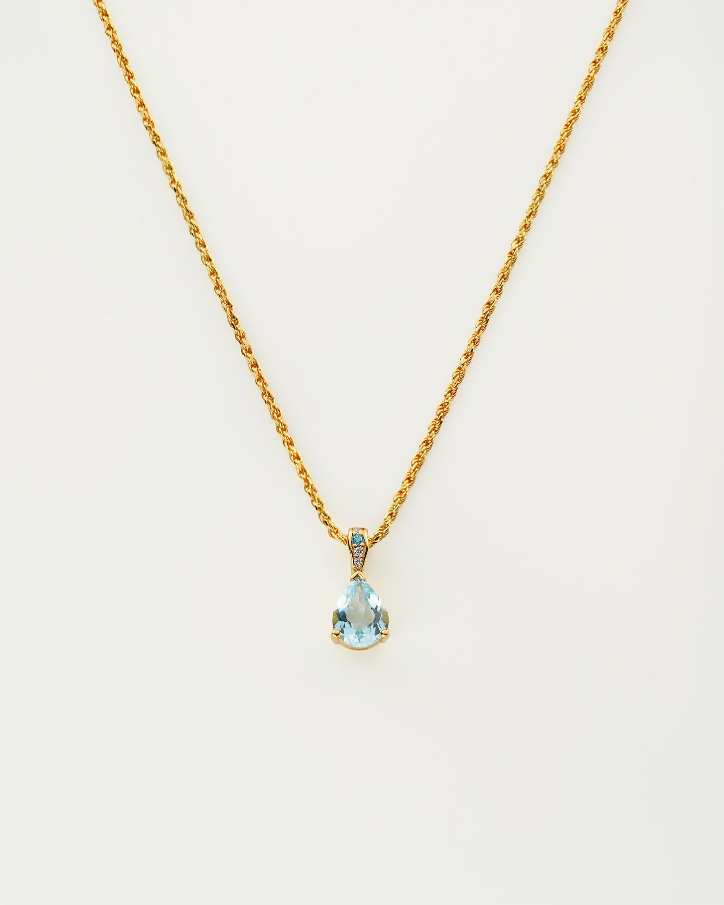 Teardrop Sky Blue Topaz Pendant Necklace