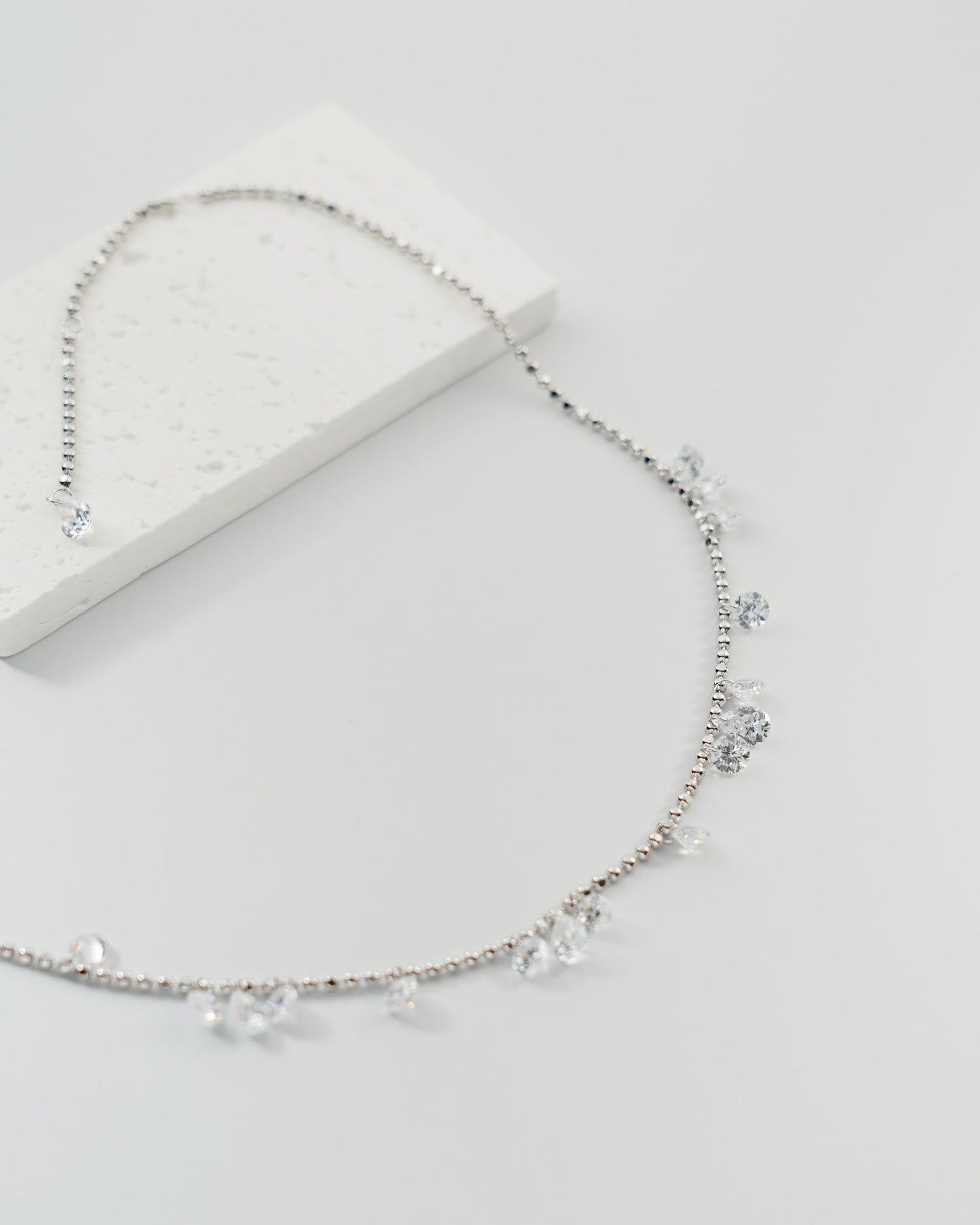 Starry Zirconia Droplet Necklace