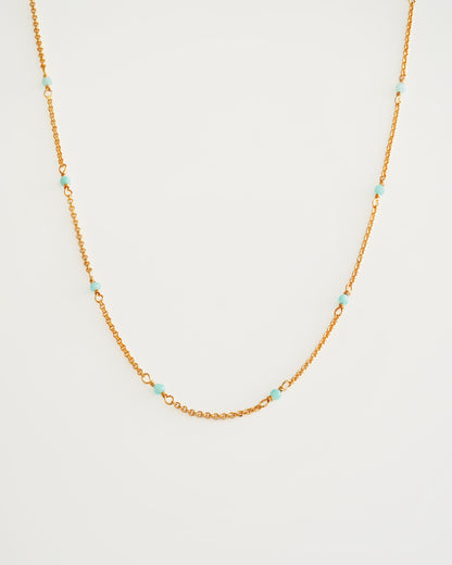 Amazonite Beaded Choker Necklace - close-up vew