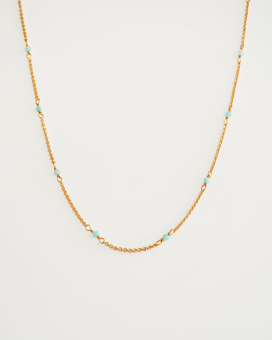 Amazonite Beaded Choker Necklace - close-up vew