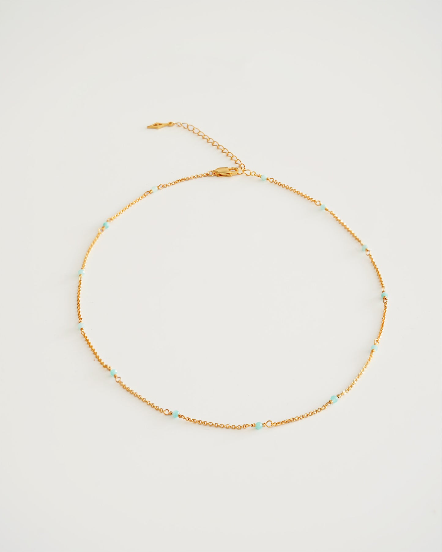 Amazonite Beaded Choker Necklace - top view