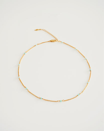 Amazonite Beaded Choker Necklace - top view