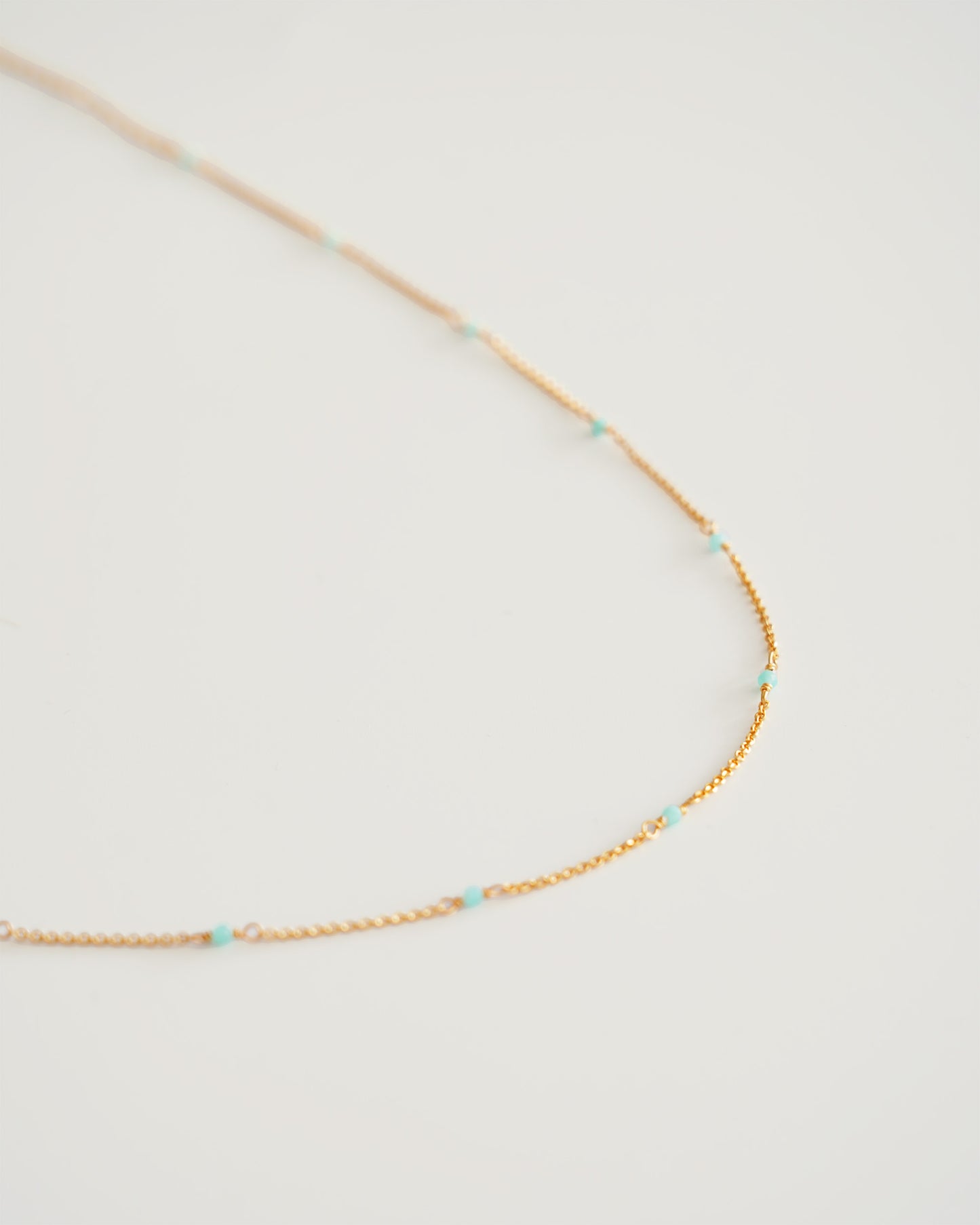 Amazonite Beaded Choker Necklace - side view