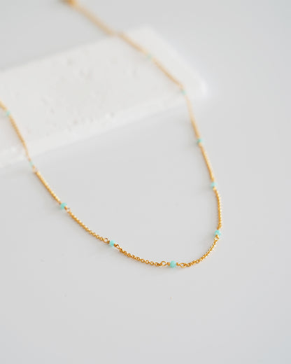 Amazonite Beaded Choker Necklace - side view