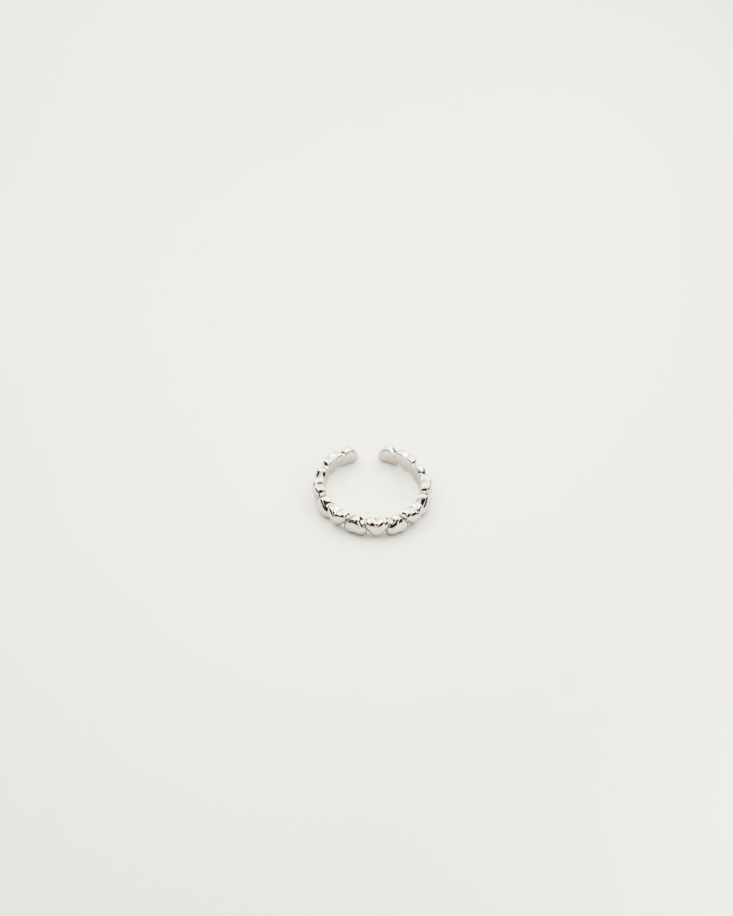 Heart Ring in White Gold, front view