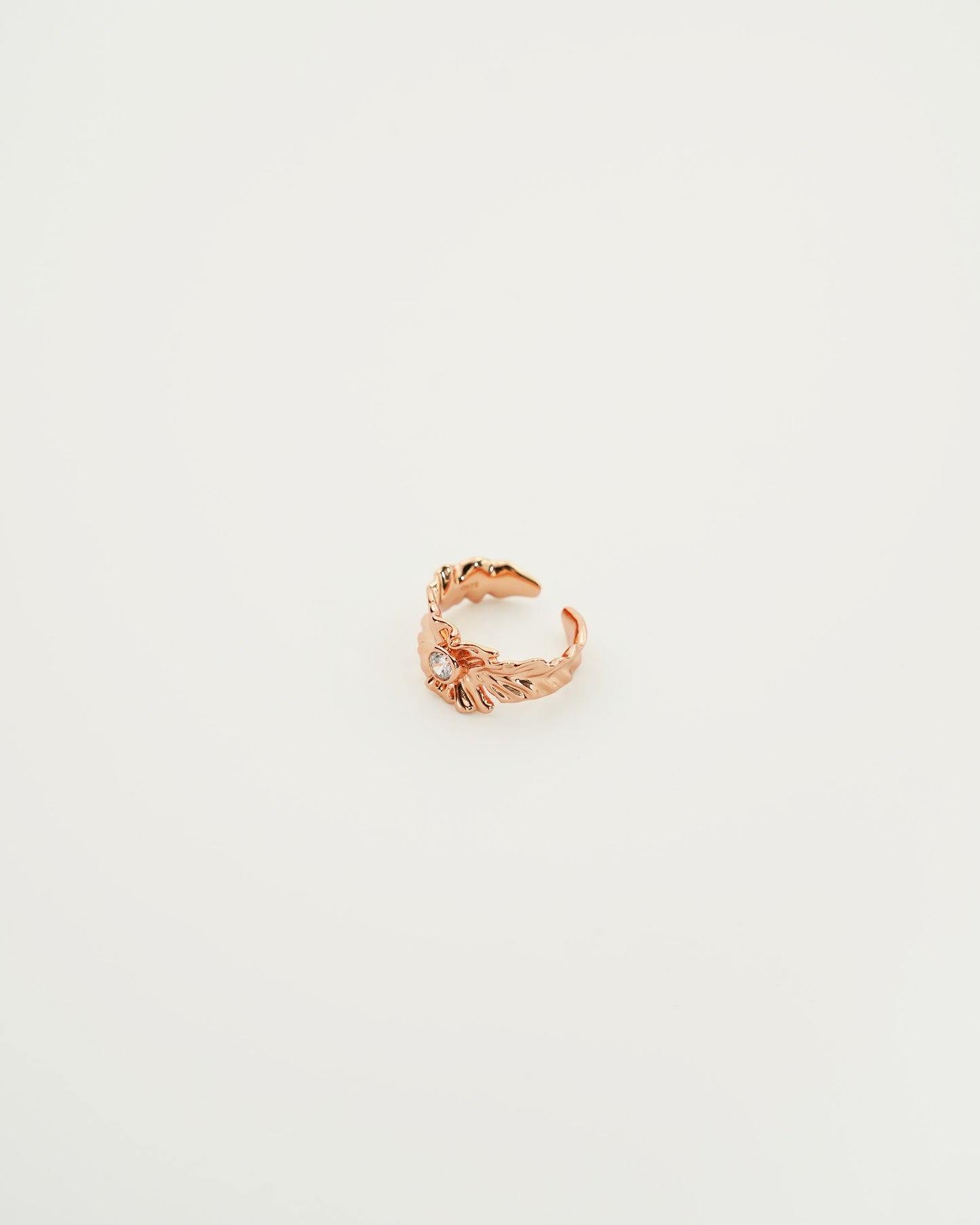 Ruffle Zircon Ring, side view