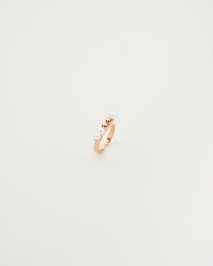 Shell Pearl Line Ring, top view