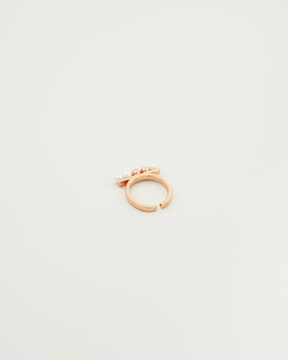 Shell Pearl Line Ring, back view