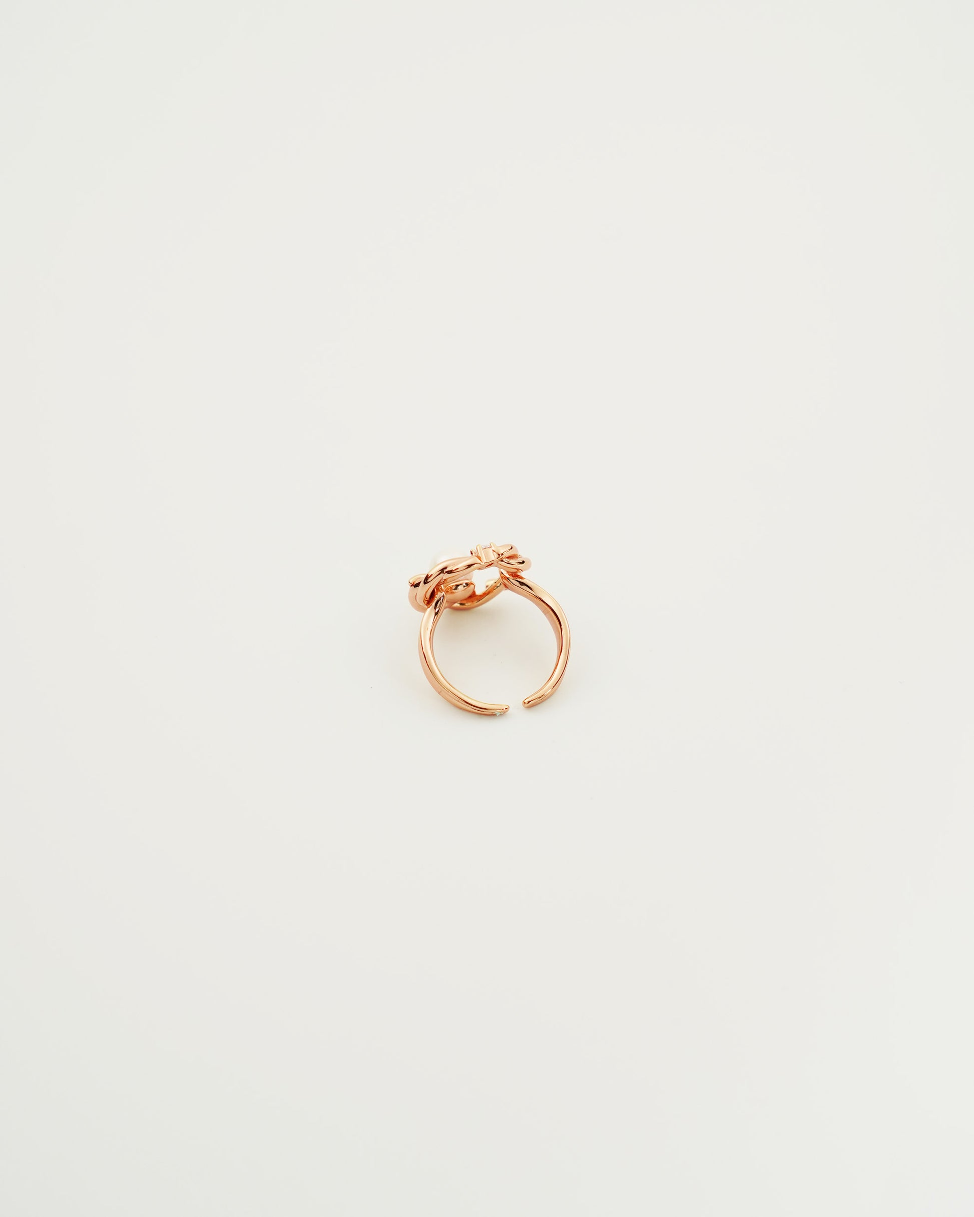 Knot Pearl Ring, back view